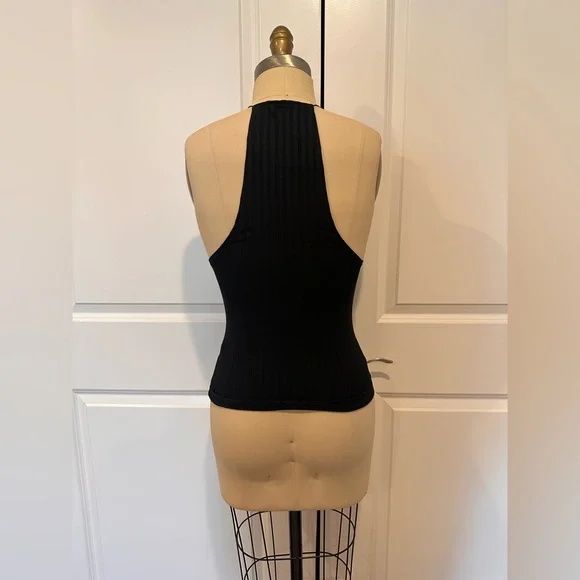 NWT - urban outfitters black ribbed high neck tank top - Picture 2 of 5